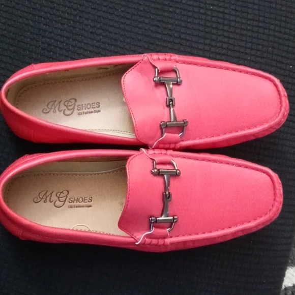 Men's Red Bit Loafers - Classic Moccasin Dress Shoes - Size 8 - Like New - Picture 3 of 6